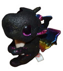 Ty Beanie Boo Babies Black Dragon Anora Plush 6  Stuffed Toy Rainbow Color Wings
