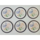 Pimpernel Vintage Sweet Pea Flower Cork Back Drink Coasters Set Of Six England