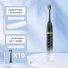 Sonic Electric Toothbrush Set  Equipped With 10 Brush Heads And Travel Case  Ipx