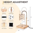 Toacsucp Candle Warmer Lamp 3 Bulbs Adjustable Height Dimmable Candle Warmer