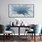 Blue   White Splash Abstract Wall Art  Framed Canvas Print 24x48 And 20x40