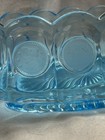 Vintage Fostoria Coin Glass Clear Ice Blue Oval Console Bowl