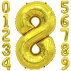 8 Balloon Number 40 Inch Balloon Large 8 Foil Mylar Helium Number 8 Gold