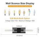 Glass Tube Wall Sconces  24in Bathroom Vanity Light Fixtures 2-light Black