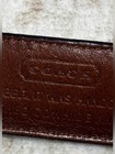 Vintage Coach Leather Belt Size 44 110cm Black Polished Cowhide Solid Brass Buck