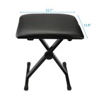 Black Pu Leather Keyboard Folding Bench Seatool Adjustable Portable Foldable