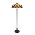 Amber Victorian Traditional Floor Lamp Tiffany Style Stained Glass 64 5in