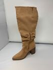 Women s Stacked Heel Slouchy Knee High Boots  regular Calf  Size 6
