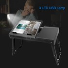 Adjustable Foldable Laptop Notebook Desk Table Stand Bed Tray W cooling Fan