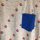 Pepsi Logo Pocket Short Sleeve Shirt - Men   s Medium - Gray New Soda Pepsico Cola