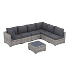7-piece Outdoor Patio Furniture Set  All-weather Wicker Rattan Sectional Sofa Wi
