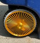 3d Printed Dayton Wire Spoke Spinner Trash Can Rims Hubcaps Lowrider Gold Set