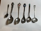 6 Souvenir Demitasse Collectible Spoons   Dayton Wash Marked Sterling 
