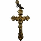 Vintage Rosary Beads Brass Tone Miraculous Medal Crucifix Parts Repair