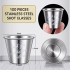 100 Pcs Stainless Steel Shot Glasses Bulk Wedding Favors Set Funny Shot Glass   