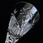Neman Hand Cut Crystal White Wine Glasses Set Of 2 Belarus 6 Oz Nos