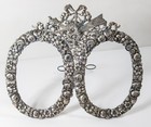 Antique Sterling Silver Repousse Floral Double Picture Frame