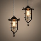 Vintage Industrial Metal Lantern Barn Hanging Pendant Light Ceiling Lamp Fixture