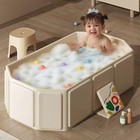 Foldable Baby Bathtub  Large Collapsible Bath Tub For Toddlers   Infants  Spa   