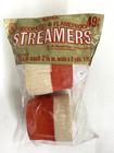 12 X Vintage Red White  1960 s Valentines Crepe Paper Streamer Rolls C A Reed