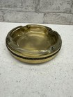Vintage Brass And Glass Cigar Ashtray 1970   s Glass Is Heavy Mid Century Mcm