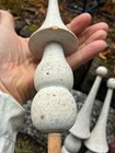 6 Shabby Vintage White Wood Finials Salvaged 10  X 2  Dia  Antique Architectural