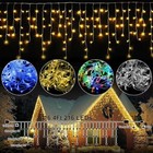16 4ft Curtain Icicle Lights Wedding Party Led Fairy Christmas Indoor Outdoor