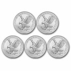 Lot Of 5 2023 American Silver Eagle  1 Coin 999 Silver Bu