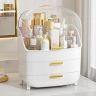 3-tier Skincare Makeup Organizer With Drawers And Lid For With Lid White