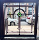 Antique Chicago Bungalow Style Stained Leaded Glass Window 34 x32 