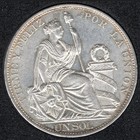 Peru Un Sol - 1893 T f  - 90  Silver Crown - Actually 1393 1893