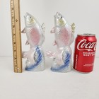 Lustre Leaping Fish On Waves Vtg Ceramic Iridescent Ocean Kitsch China Figures