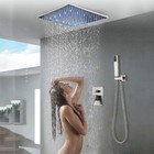Led Shower Faucet Set Rainfall Hand Shower Combo System Ceiling Mount Mixer Tap