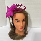  48 Bellissima Collection Women Feather Veil Fascinator Hat Fuchsia