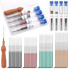 Needle Felting Needles Set 40pcs 4 Gauges 36 38 40 42 With Wooden Handle For Diy