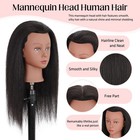 Mannequin Head 100  Real Human Hair 16  Black With Clamp - Cosmetology Practice