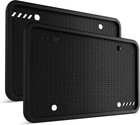 Silicone License Plate Frames  2 Pack Black License Plate Frame  Easy To Install