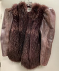 Hillis Fox Fur Snake Skin Woman s Jacket 1980s Leg-o-mutton Shoulders Vtg Ds17
