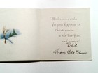 Vintage 1940s Usa Christmas Greeting Card Snowy Winter Scene