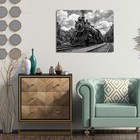 Vintage Steam Train Locomotive Canvas Wall Art Black And White Railroad Poster