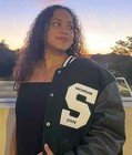 Michigan State Aliyah Moore Wool Genuine Leather Varsity Letterman Men s Jacket