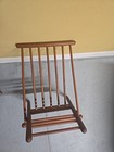 Vintage Wooden Spindle Foldable Foot Stool - Gout Stool