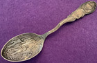 Rare   Baker City Oregon Men Gold Mine Shaft 5 6  Sterling Souvenir Spoon Salmon