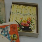 Vintage Greeting Card Lot 11ct Mid Century Birthday Get Well Pin Back Button Box