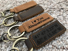 Personalized Keychain  Customized Leather Keychain