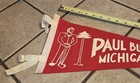 Old Antique Vtg Red Felt Pennant Paul Bunyan Lookout Michigan Travel Souvenir 