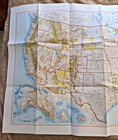 Rand Mcnally Recreational Area Map Of The United States 1966 Vintage 52  X 34 