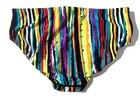 New Tyr Mens Rainbow Stripe Racer Swim Suit Brief Sz 36 Speedo Style Blue