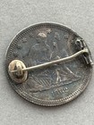 1862 Silver Seated Liberty Love Token Brooch Engraved Quarter Coin Victorian Era