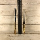 Vintage Gold Tone Letter Opener Set 2pc Ornate Embossed Desk Accessories 8 Inch